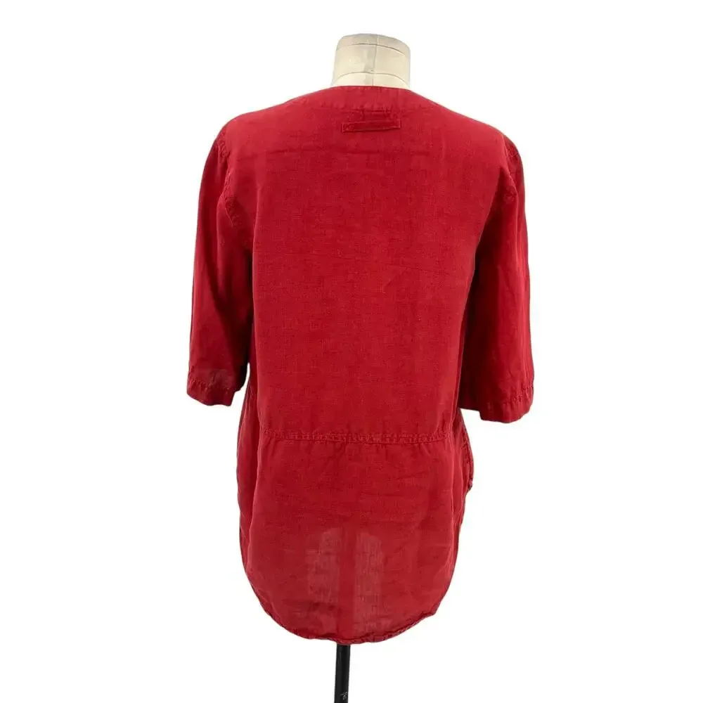 TOAST Shirt Red Natural Linen‎ V - Image 6