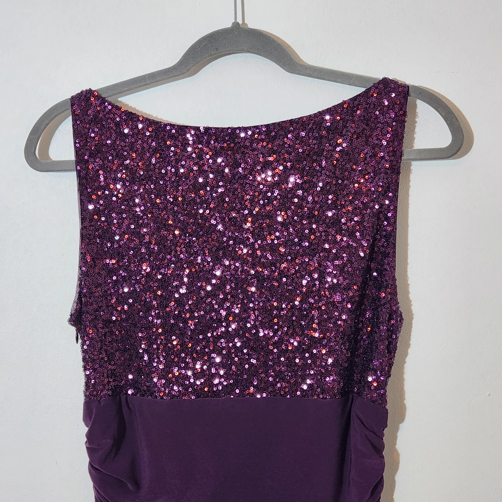 Lauren Ralph Lauren Sleeveless Purple Formal Dress with Sequin Top Size 12 - Image 4