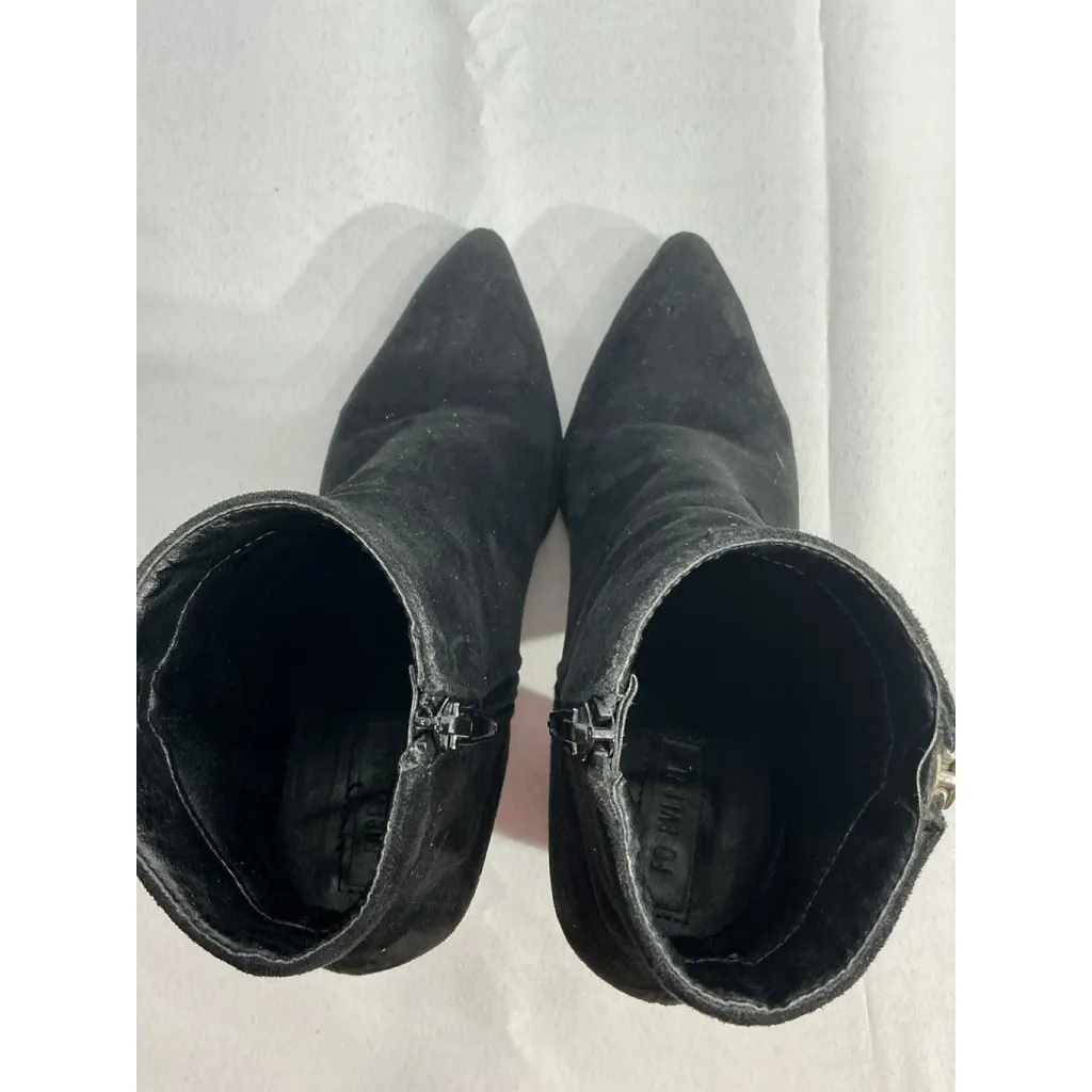 Womans Size 6 Black Pointed Toe Block Heel Ankle Boots - Image 6