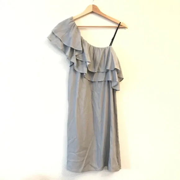 Splendid One Shoulder Ruffled Stripe Mini‎ Dress M - Image 3