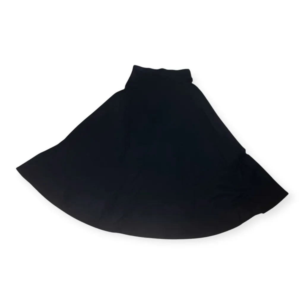 Madewell Womens Black Jersey Asymmetric-Seam Midi Skirt - Image 4