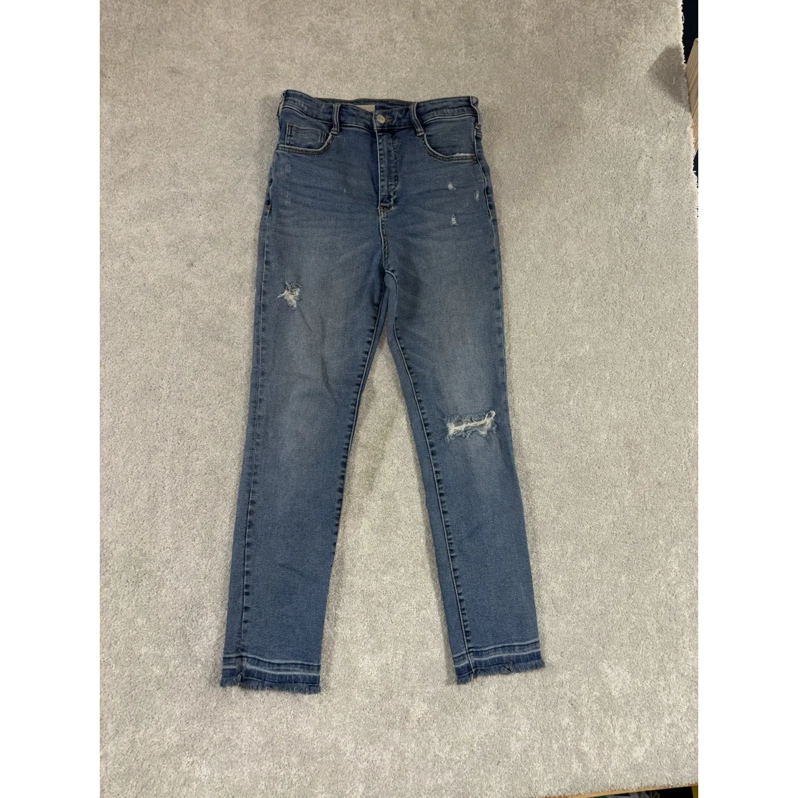 Pilcro Anthropologie Jeans 29 The Cigarette High-Rise‎ Slim Straight Raw Hem - Image 3