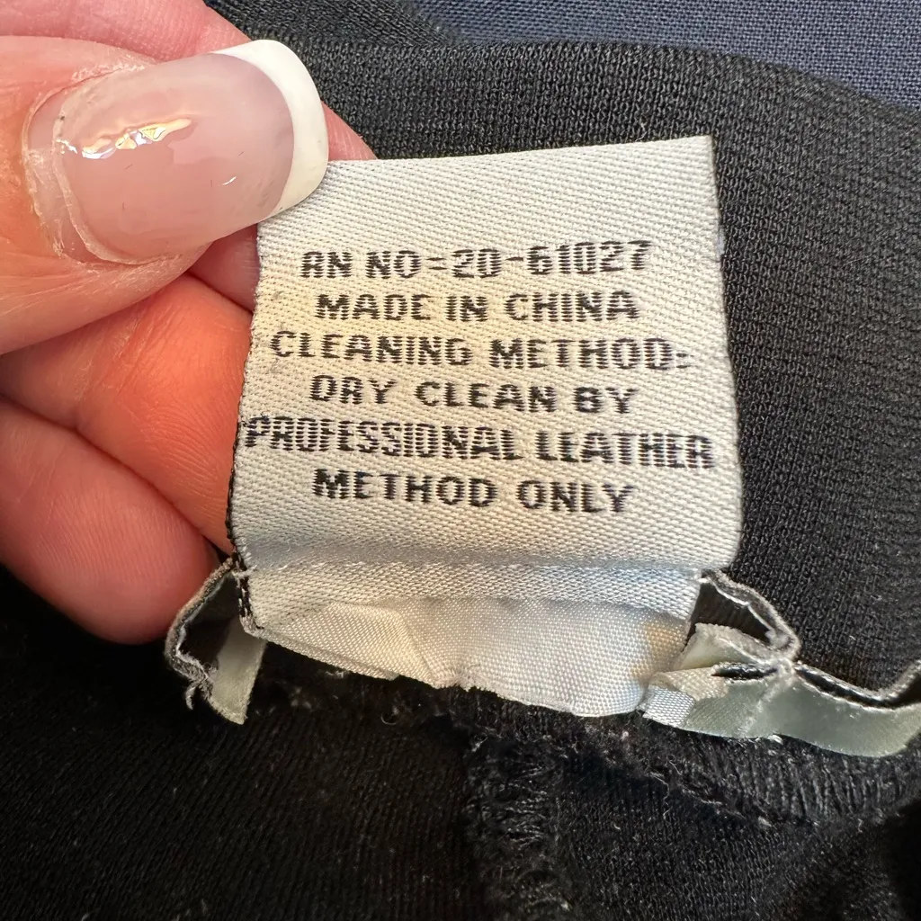 Vintage Neiman Marcus Ponte Black Moto Genuine Leather Insert Leggings Size S - Image 9