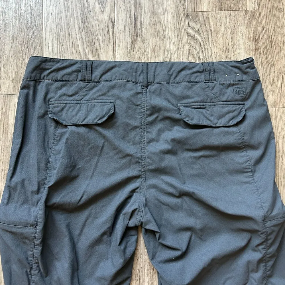 REI Women's Cuffed Hem Cargo Hiking Pants Dark Charcoal Gray Size 16P - Image 11
