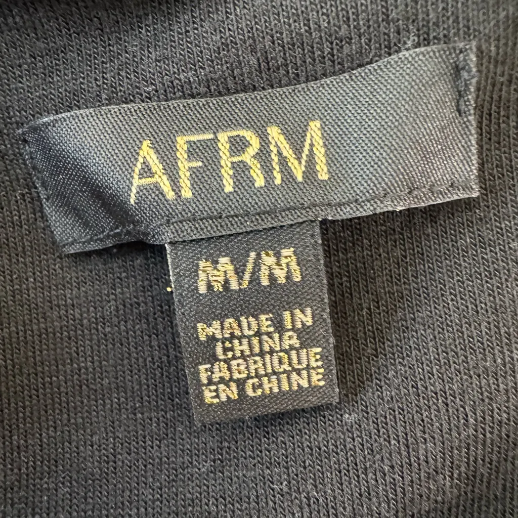 AFRM Revolve Marlowe Rib Cutout Long Sleeve Black Mini Dress Medium $98 - Image 7