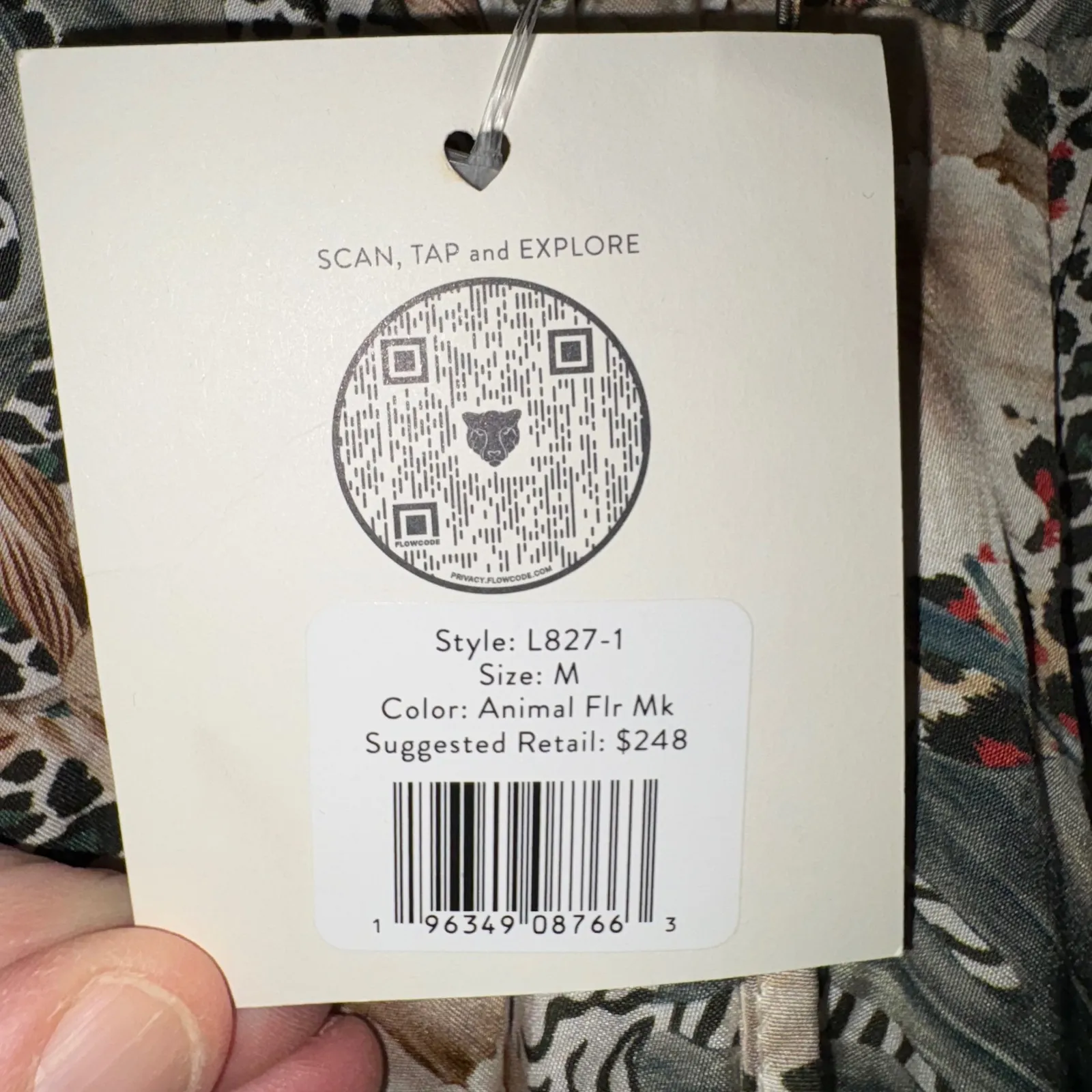 LITA by Ciara TIE WAIST PANTS IN‎ ANIMAL FLORAL tropical print Wide Leg Pants Tan Size M - Image 4