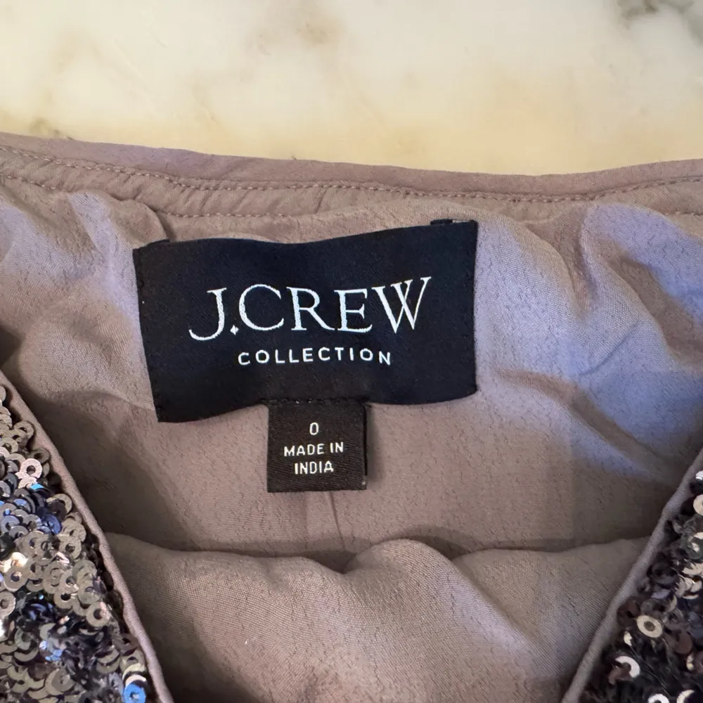 NWT J CREW SEQUIN FLOOR LENGTH SLIP DRESS SILVER SZ 0 Sold Out makeup inside - Image 13