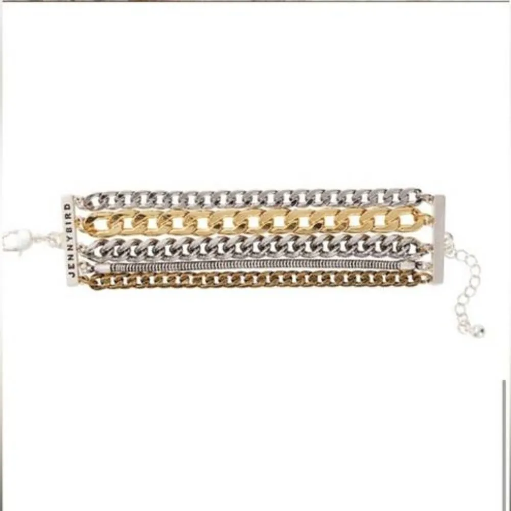 Jenny Bird Austin Mixed Metal Multi Layer Chain Bracelet NWT - Image 3