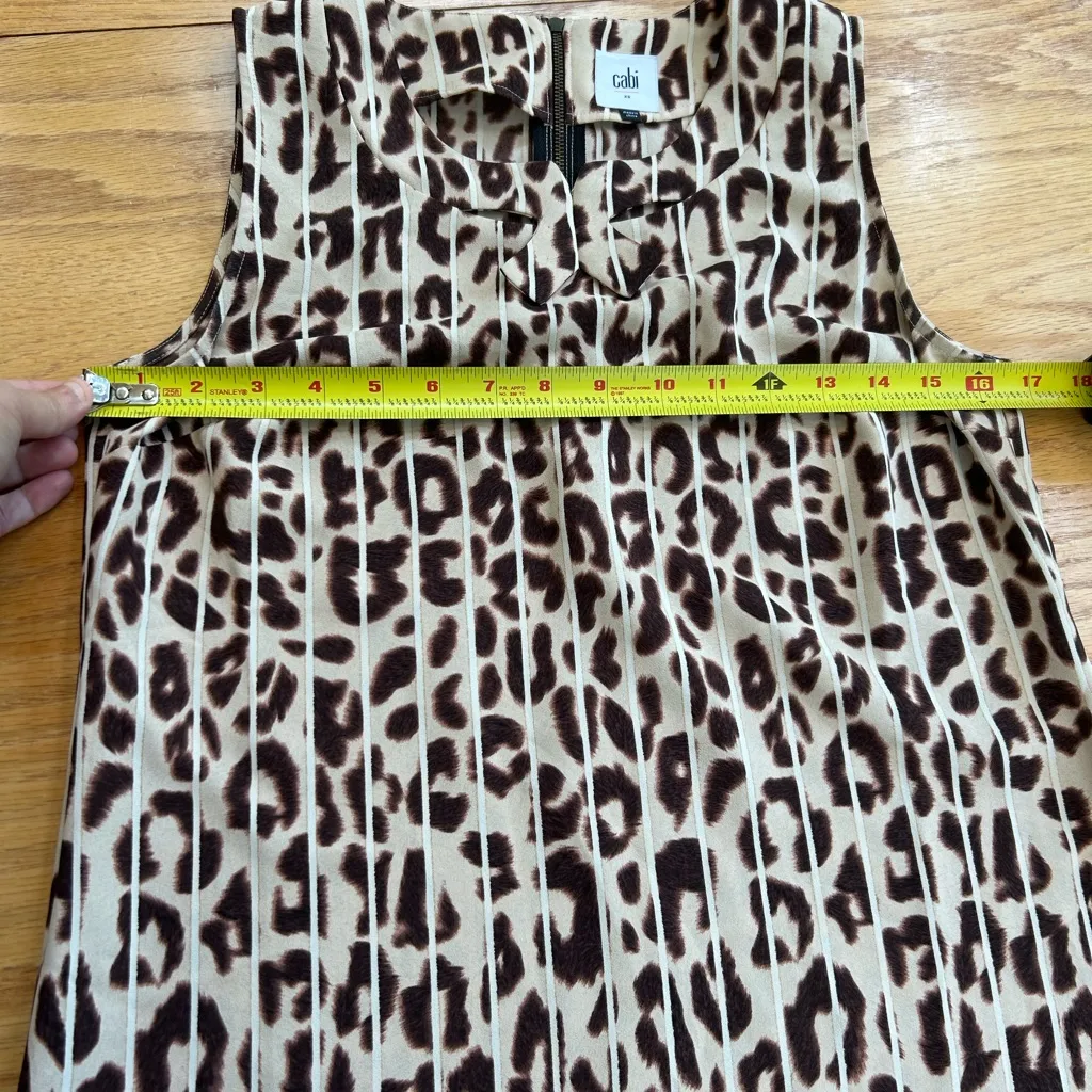 Cabi Ginger Leopard Print Blouse Top Size XS Brown Tan Sleeveless Animal - Image 4