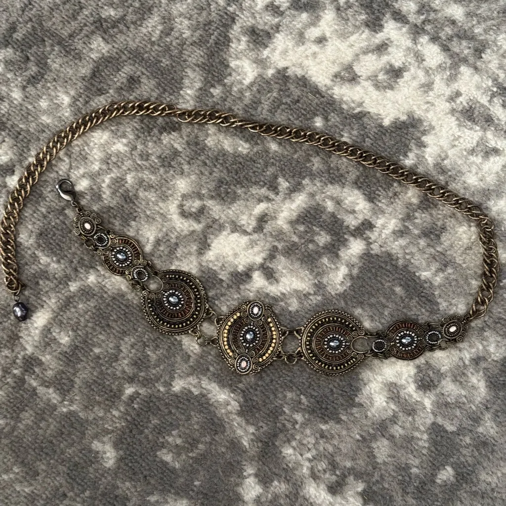 Chico's Bronze Chain Belt with Ornate Design - Image 6