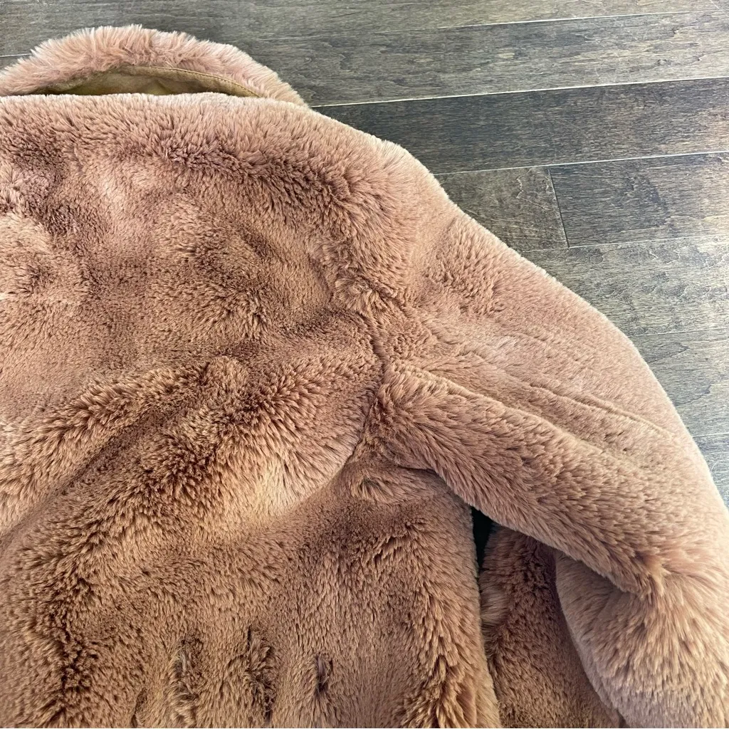 Zara outerwear soft brown fluffy faux fur coat jacket - Image 11