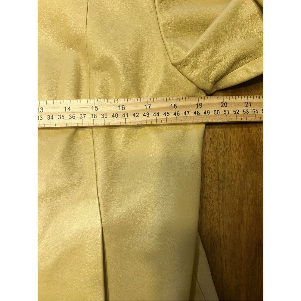 Preston & York women’s Collarless Soft Leather Jacket Size Small Tan - Image 9