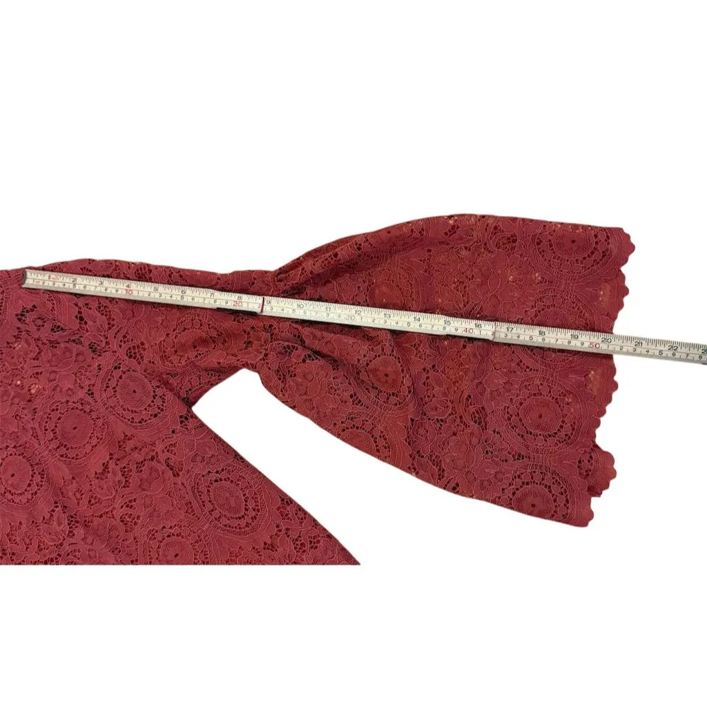 Altar'd State Burnt Orange Lace Bell Sleeve Dress Women's M Party Cocktail - Image 8