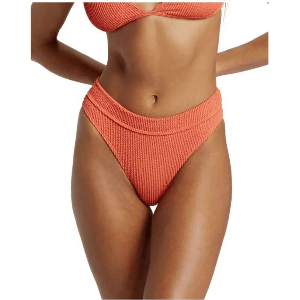 Billabong Orange Summer High Maui Rider Ribbed Bikini Bottoms XL NWT - Image 6