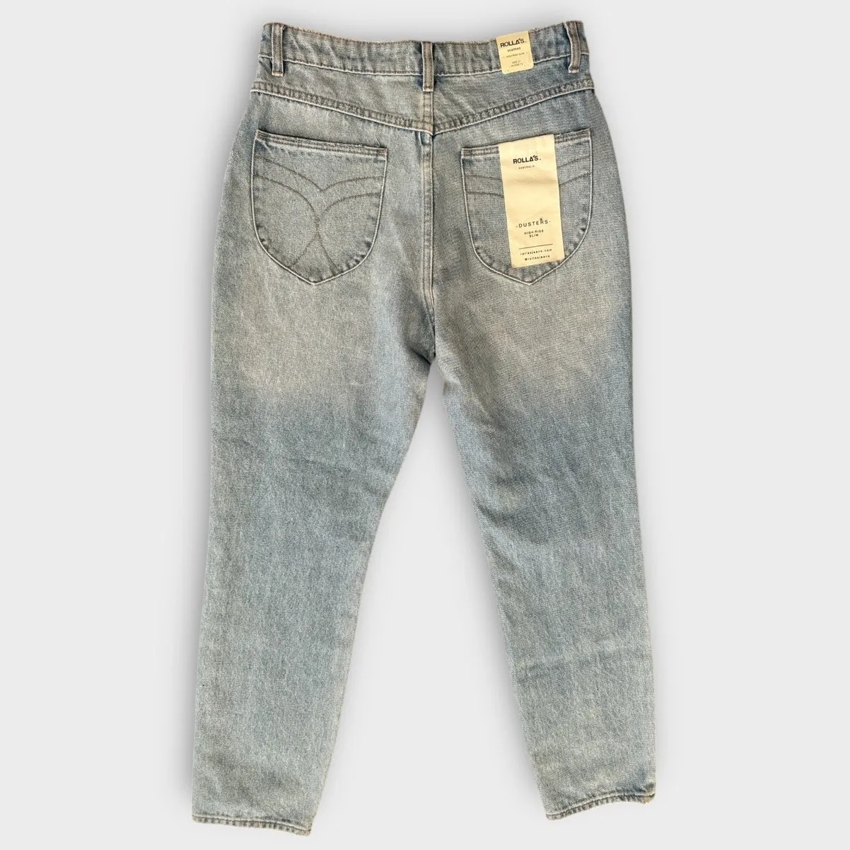 ROLLA'S Duster High Rise Slim Straight Jeans In Old Stone Size 31 Blue - Image 7