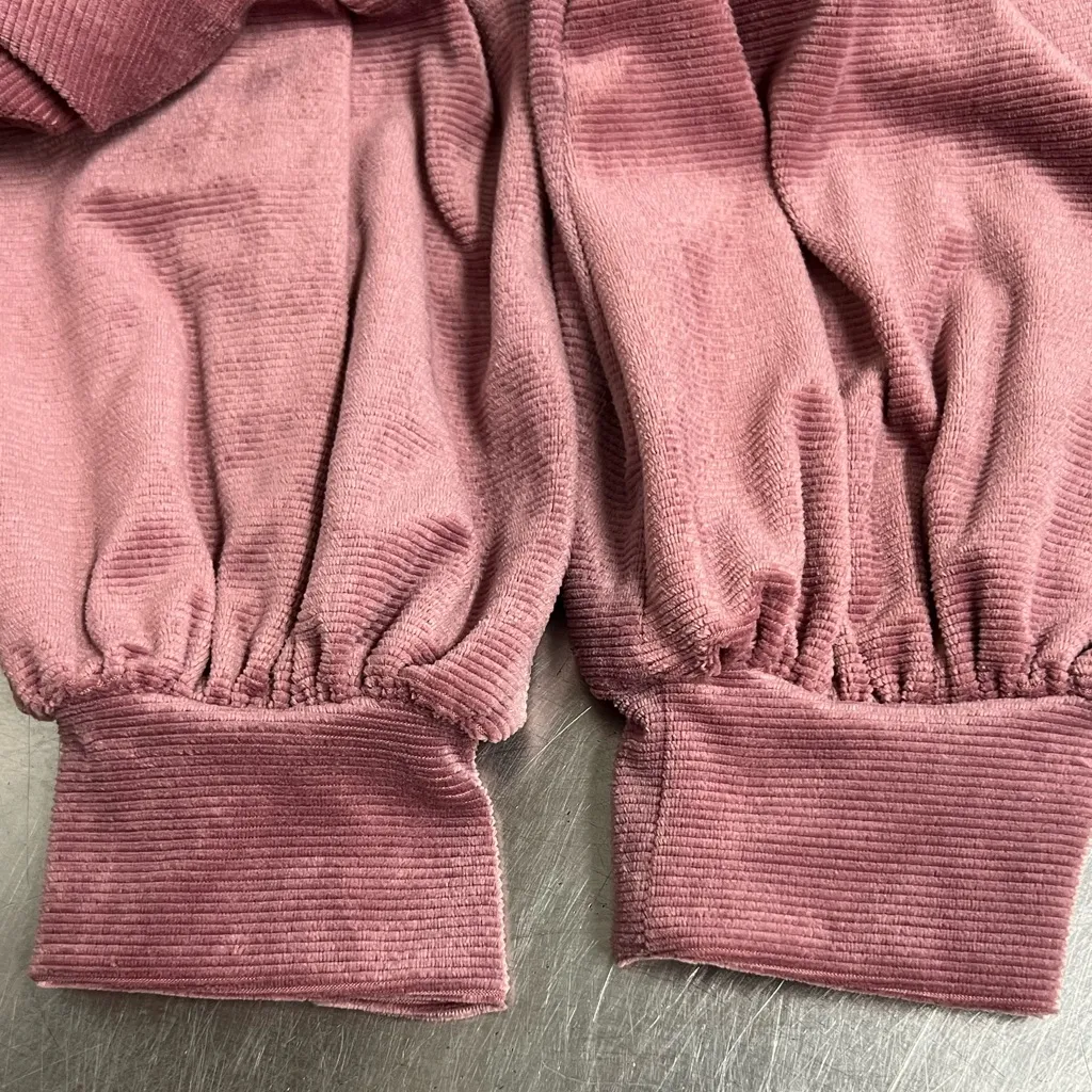 Blue Buttercup Women Pink Velour Pullover Hoodie - Image 4