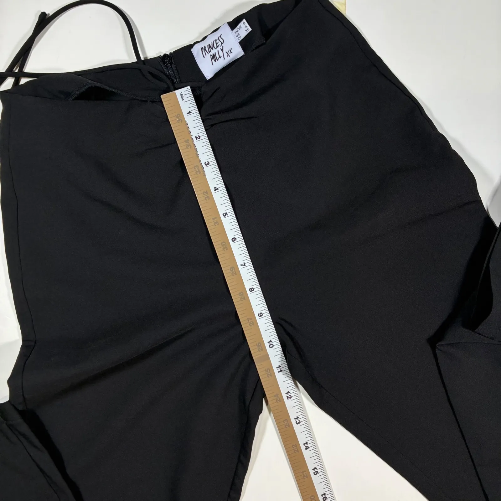 EUC Princess Polly XX Black Flare Pants Drawstring High Waist US 4 AU 8 - Image 8