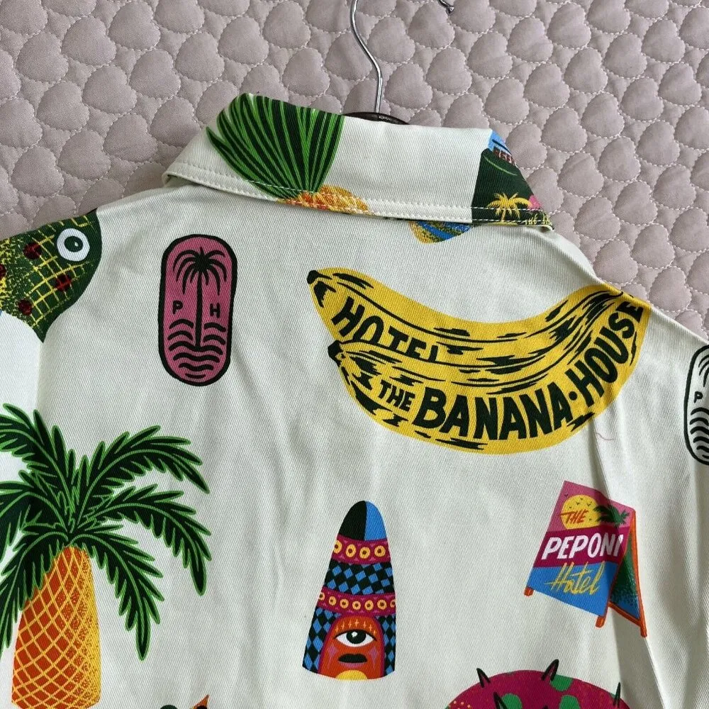 NWOT ALEMAIS x Alan Berry Rhys Samaki Cropped Organic Cotton Shirt Women's Sz 6 - Image 12