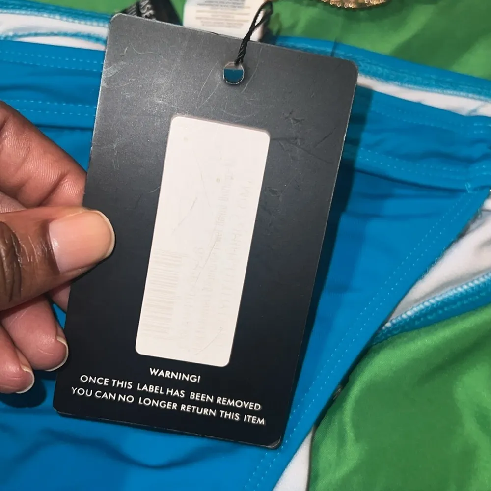 NWT PrettyLittleThing 3 Piece Vibrant Blue Cutout Maxi Skirt Bikini Set size 6/8 - Image 6