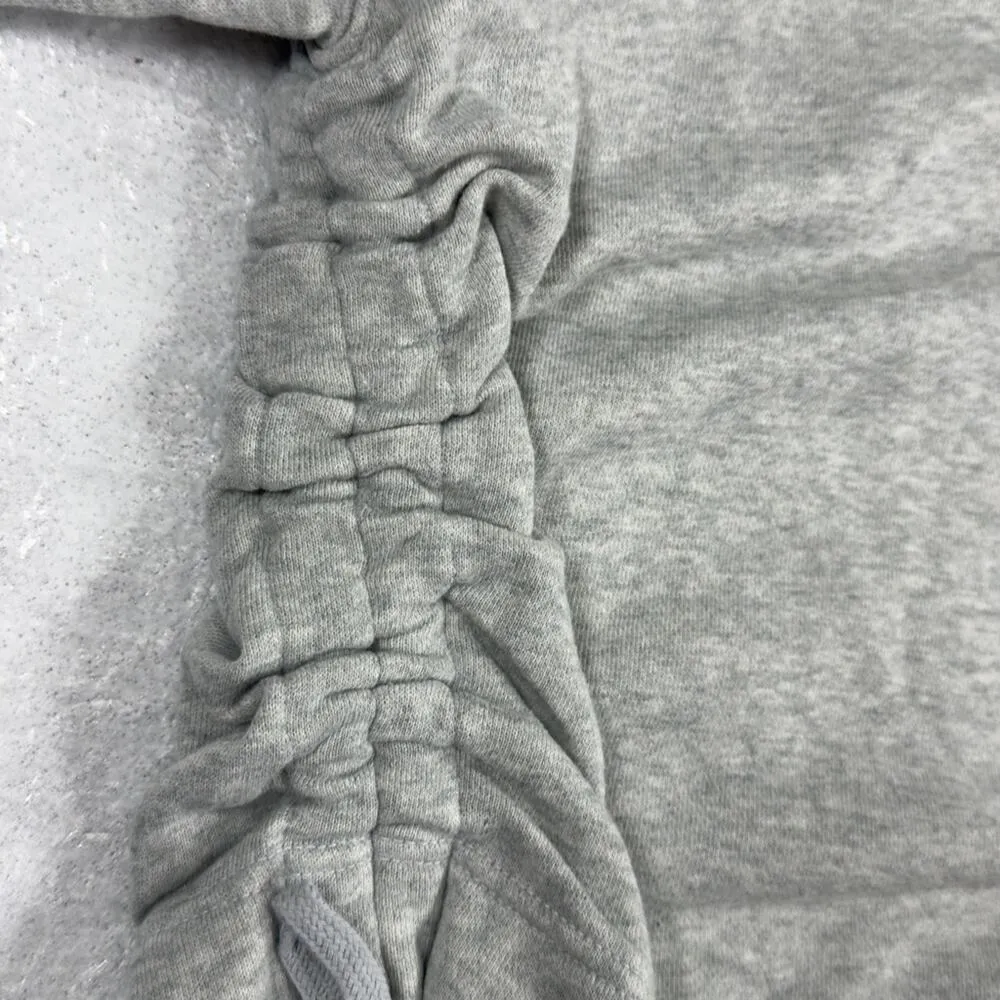 Aerie Hoodie Sweatshirt Oversized Cinch Side Ruched Pullover Grey Cropped XS NEW - Image 7