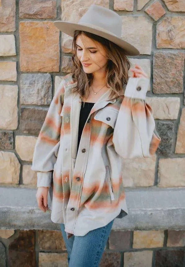 NEW Free People Ruby Earthgirl Gronolacore Shacket Marzipan Combo Sz Large $178 - Image 3