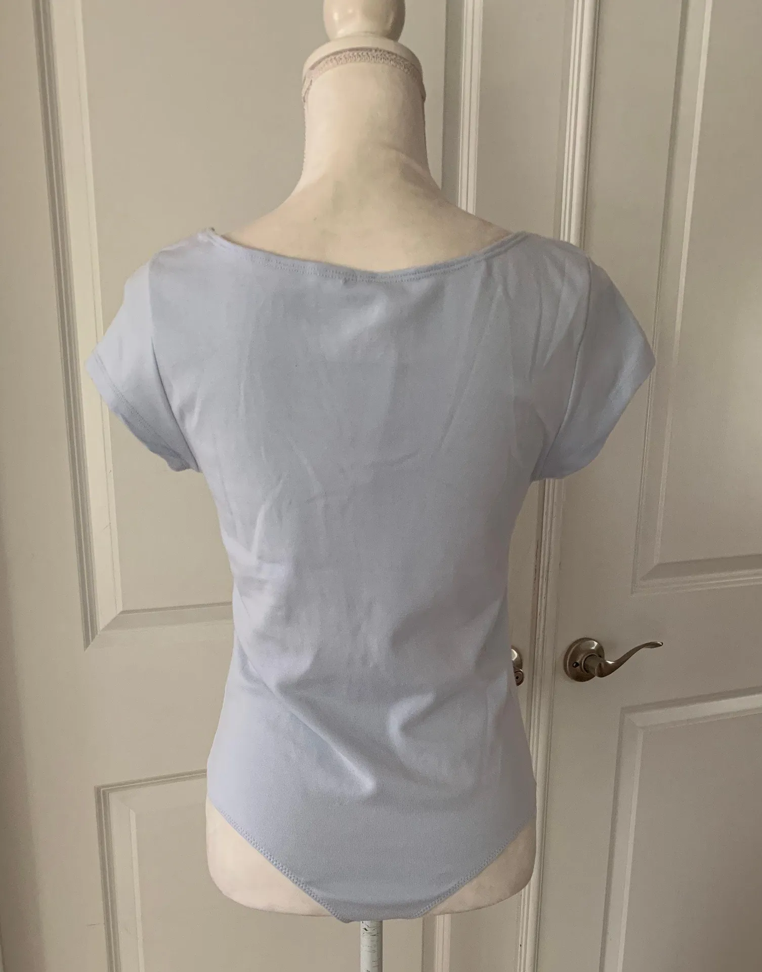 Jeans Light Blue Women's Cap-Sleeve Bodysuit - Image 5