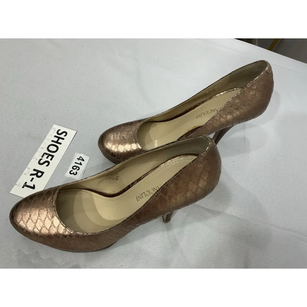 Womans Enzo Angiolini Easmiles Platform Pumps 8 M Gold Snake Stiletto’s Heels - Image 3