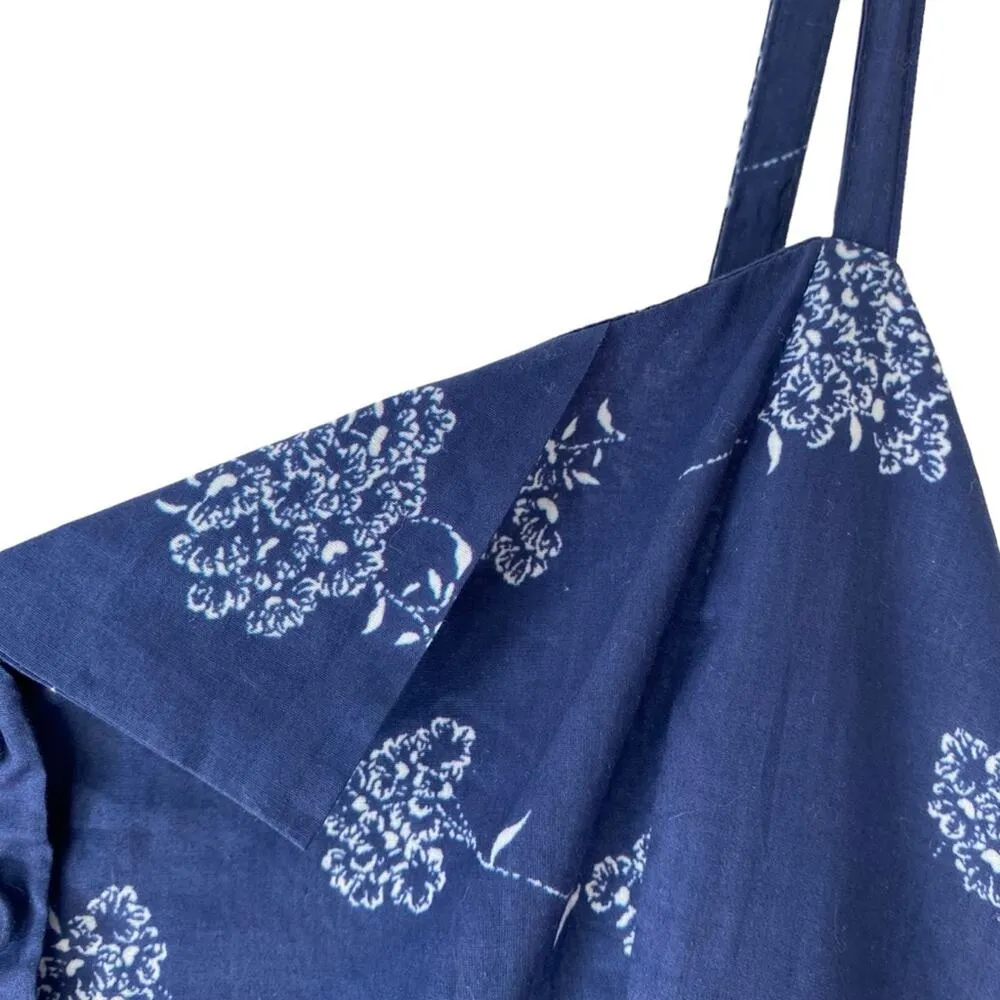 Band of Outsiders Blue Floral Print Long Tiered Maxi Dress size large UK 2 - Image 4