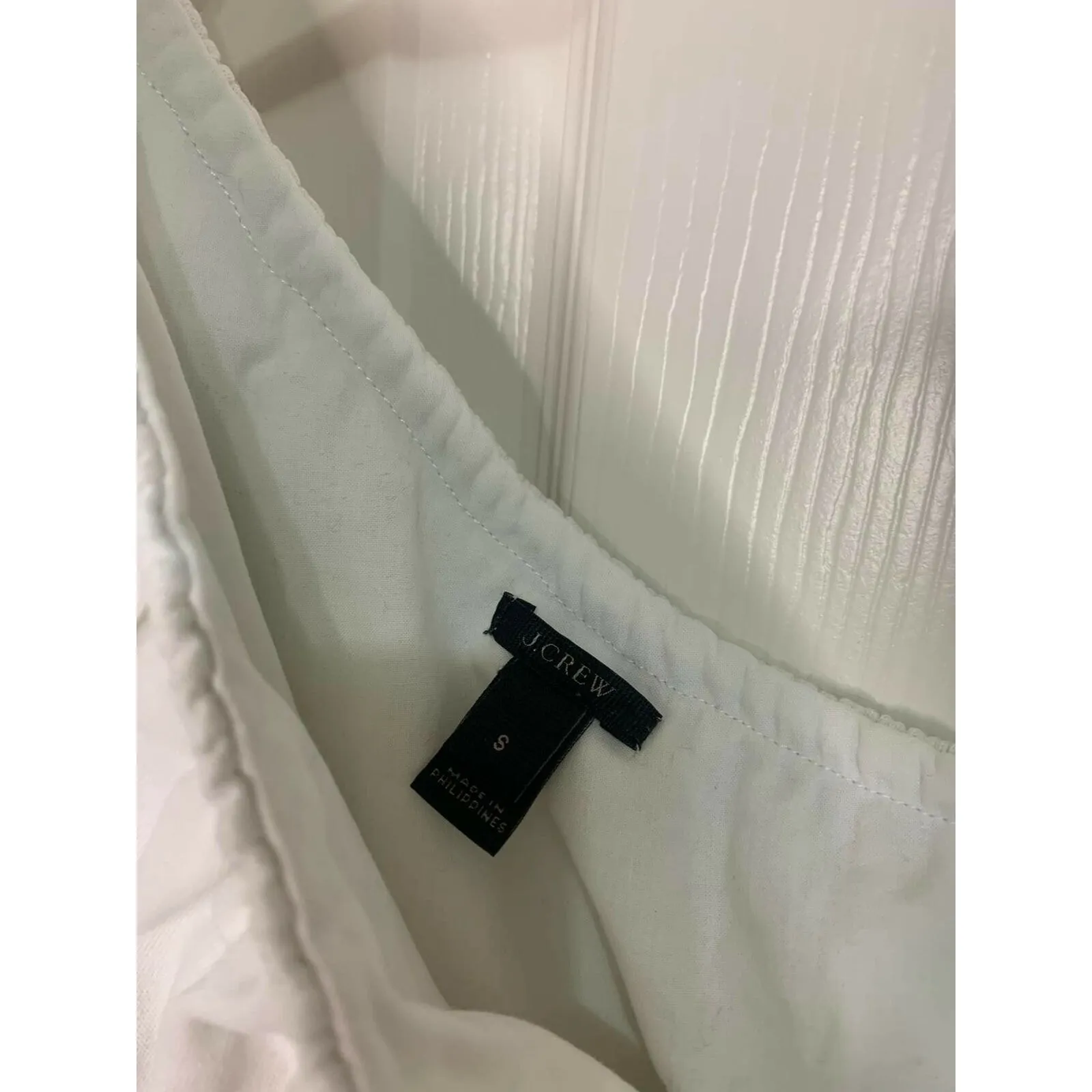 J.Crew‎ White One Shoulder Ruffle Top Size Small #G7065 - Image 3