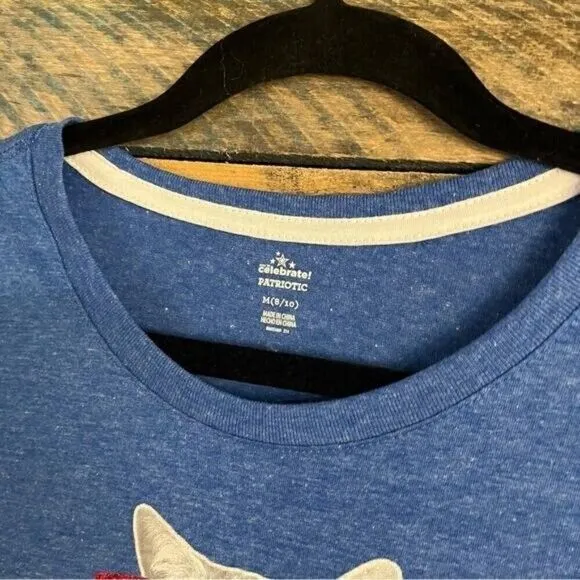 Blue Patriotic Cat Shirt Size Medium‎ - Image 4