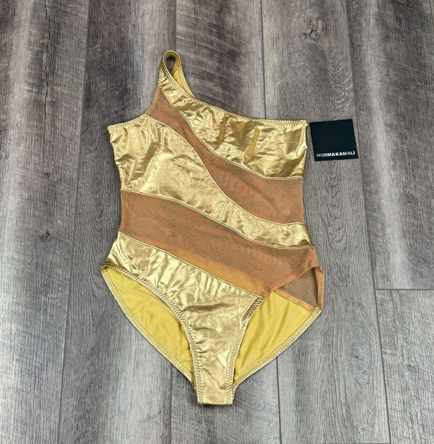 Norma Kamali Gold One Piece Swimsuit - Image 2