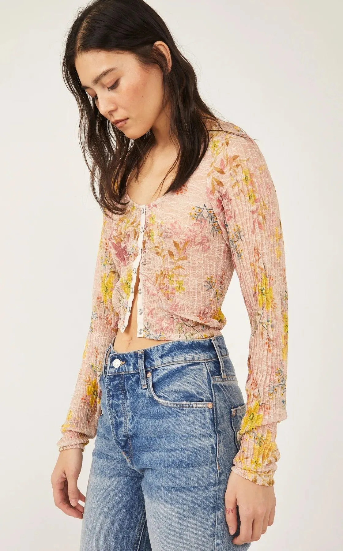 Free People Angelina Floral Lace Top - Image 3