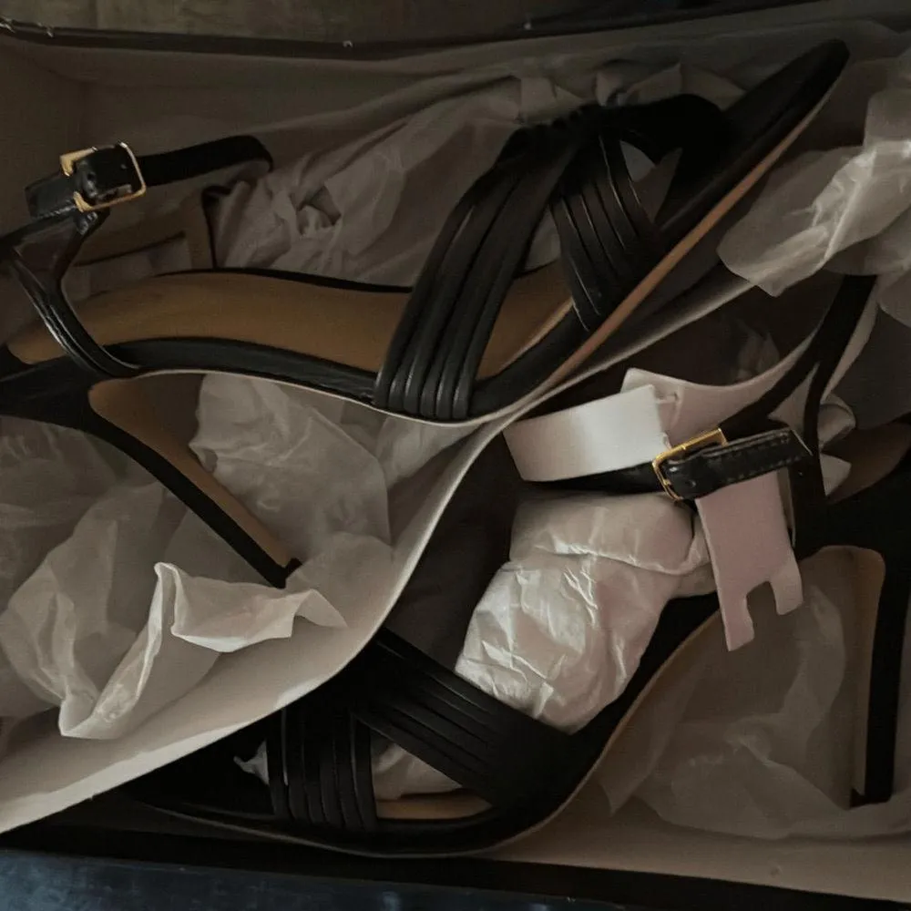 Lauren Ralph Lauren Women's Madelaine Nappa Leather Black Sandal Pump Size 10 - Image 8