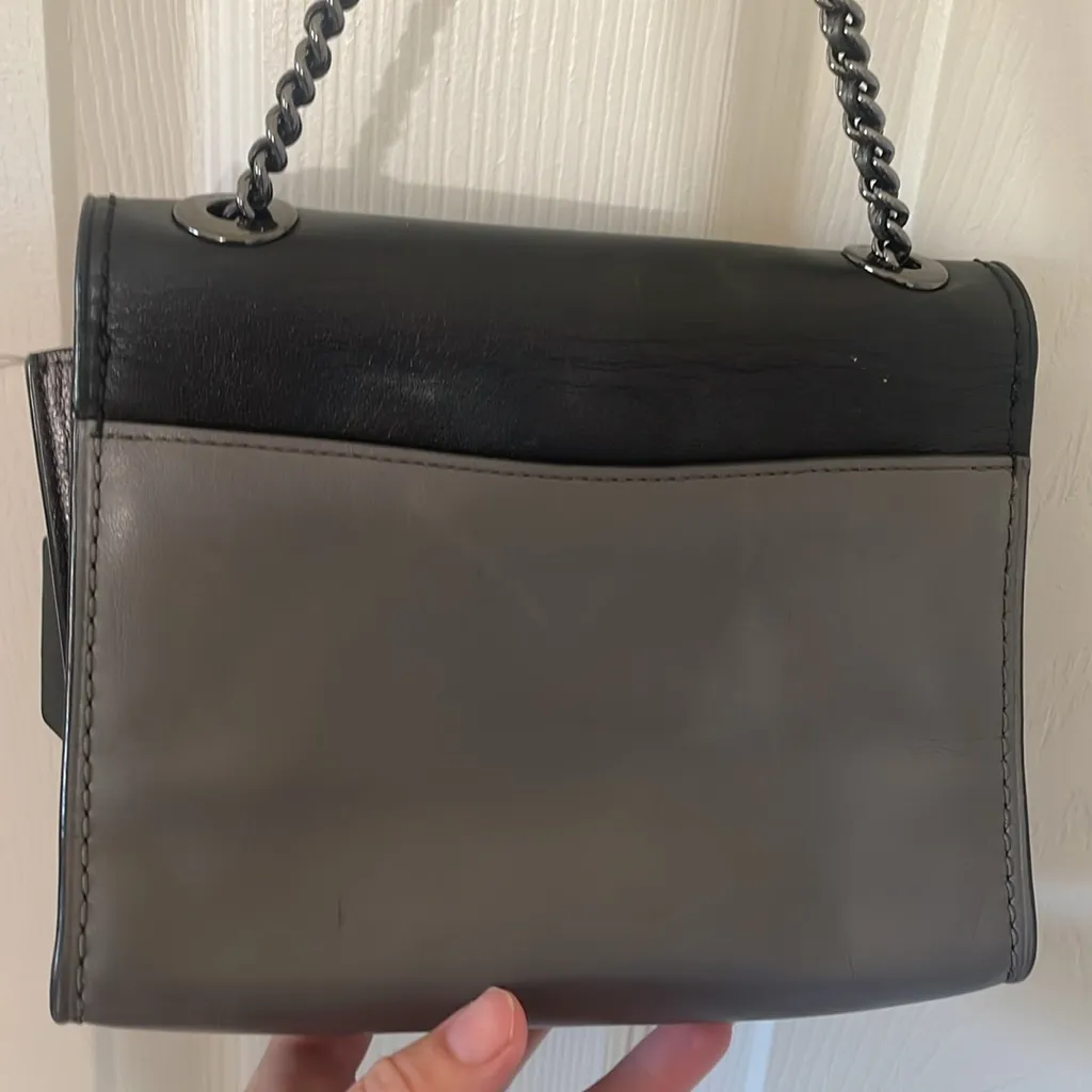 Coach Madison mini crossbody bag 2 way Turnlock closure grey shoulder purse - Image 3