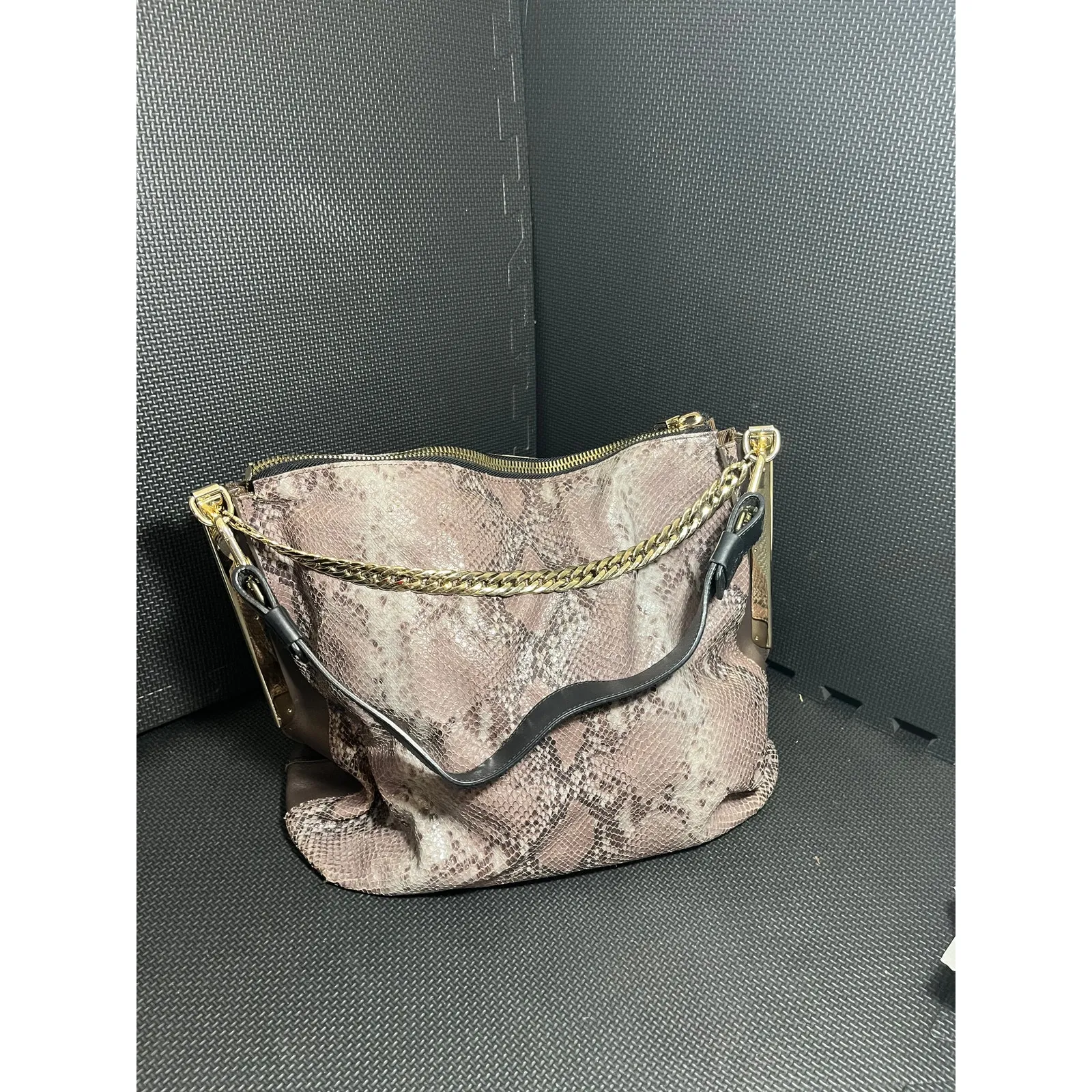 Furla‎ Womens Snakeskin Leather Shoulder Bag Purse Made In Italy Hobo Style - Image 6