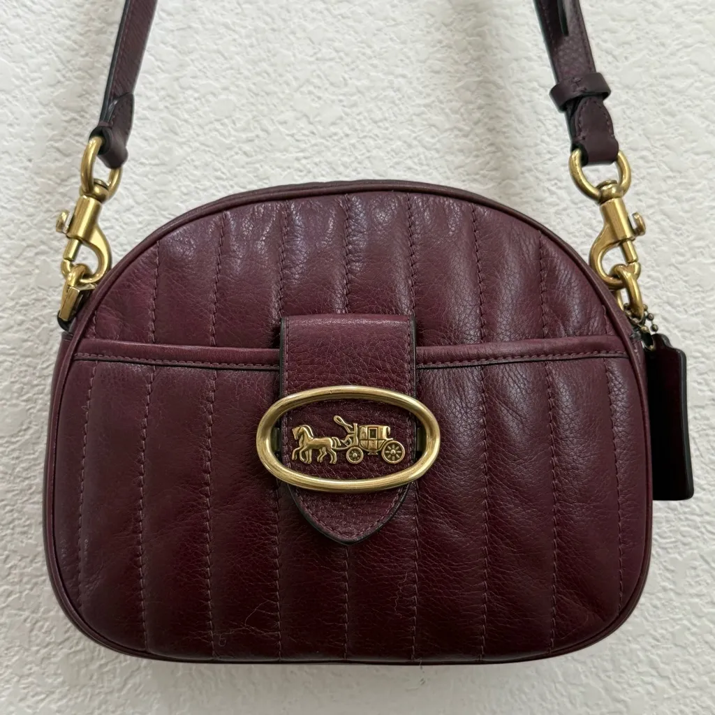 Rare COACH 88226 KAT Burgundy Quilted Leather Crossbody Bag - Image 8