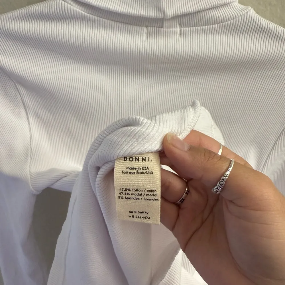 DONNI. Womens XS The Rib Turtleneck Long Sleeve White Cotton Capsule NWT - Image 6