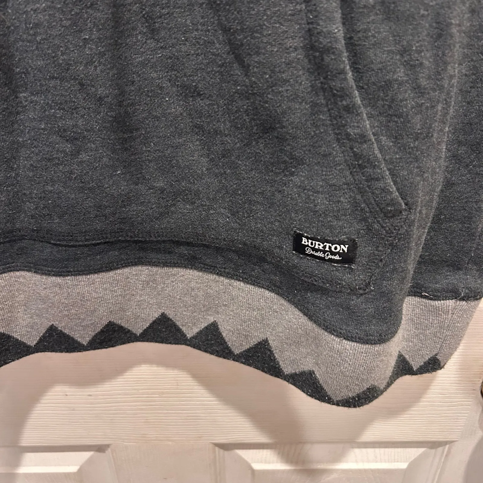 Burtons Snowboards Dark Grey Fox Trot Funnel Neck Hoodie Sweatshirt Women's L - Image 2