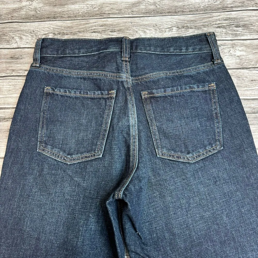 Old Navy Women's High-Rise Slouchy Straight Crop Button Fly Jeans 0 Blue Denim - Image 6