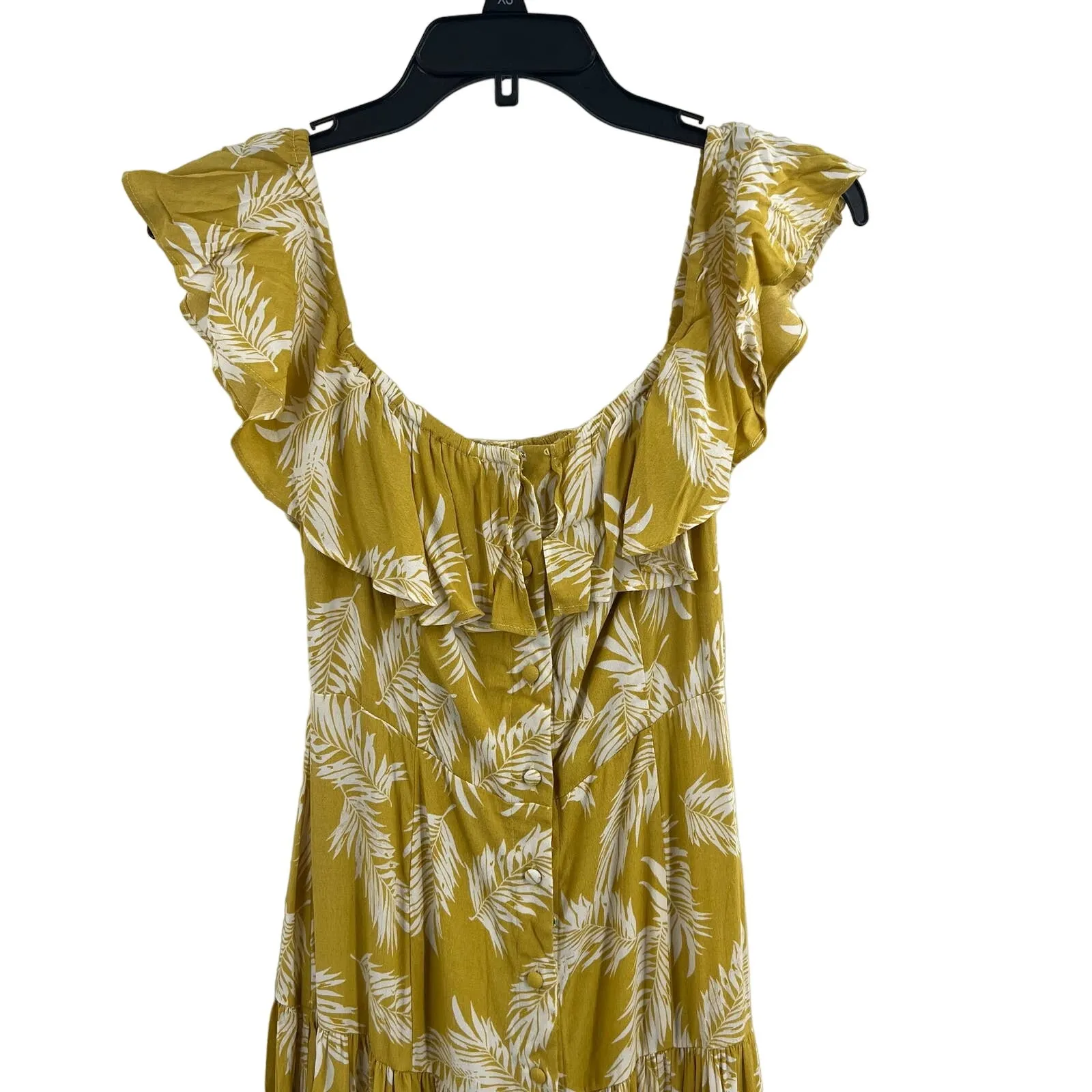 Yumi Kim Yellow Floral Ruffle Midi Dress Size 4‎ New - Image 2
