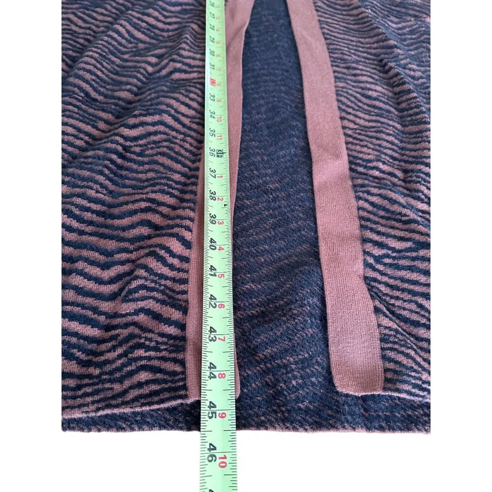 Zara Women's Animal Print Long Knit Cardigan Size Small Brown & Black Pockets - Image 14