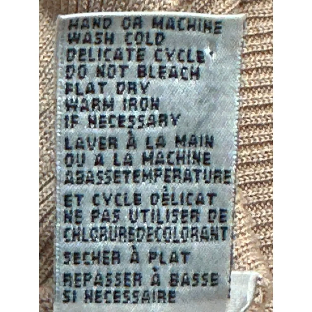 August Silk Knits Size XL Short Sleeve Taupe Ribbed 100 Percent Silk Knit Top Brown - Image 8