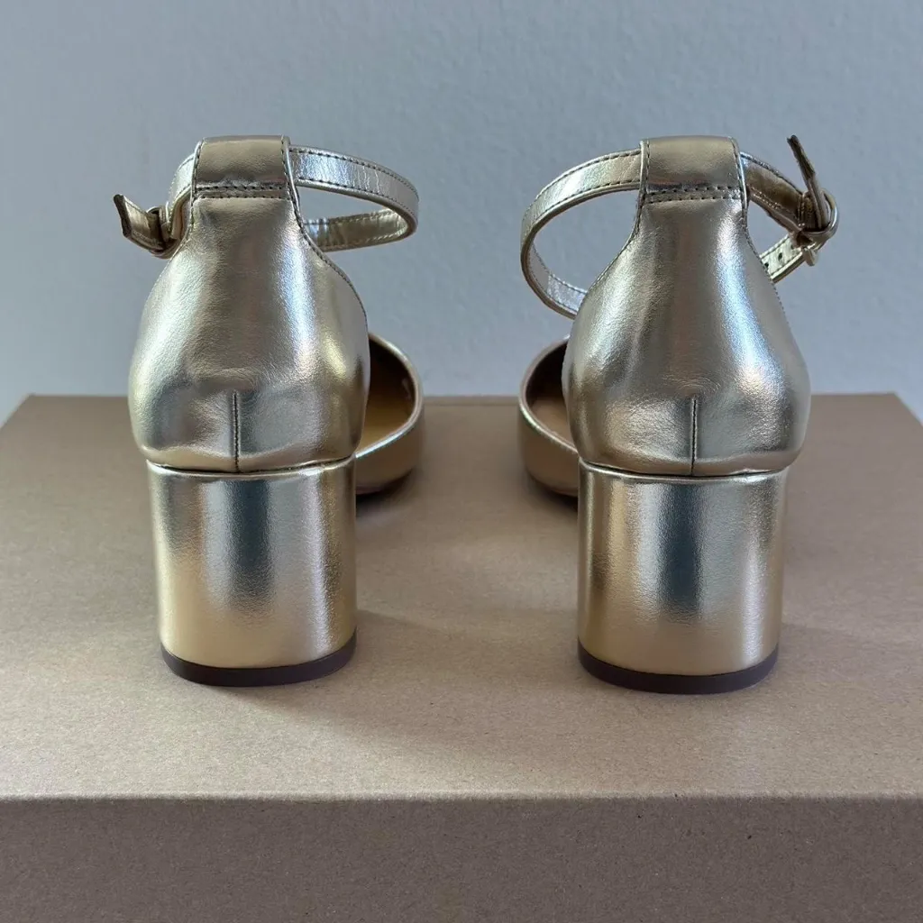 J.Crew Ankle Strap Heels in Gold, Size 8.5 - Image 7