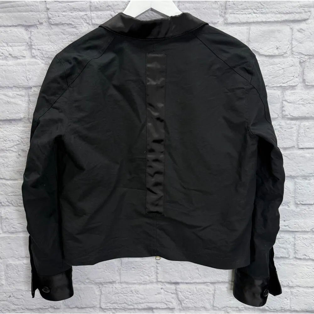 CAbi Womens Moto Jacket Black Size M Biker Boxy Crop Long Sleeve Zip 3552 - Image 6