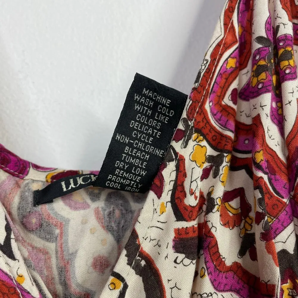 Boho Paisley Ombre Strappy Lightweight Long Maxi Dress Flowy women M - Image 10