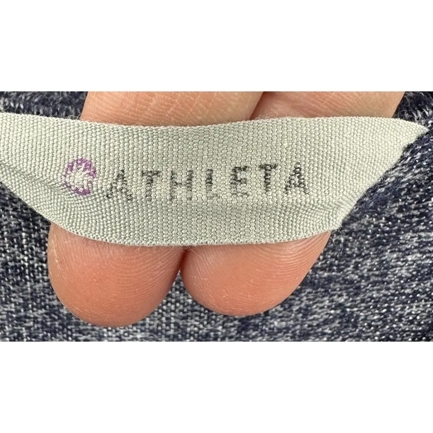 Athleta Women's Medium Grateful Cowl Neck Long Sleeve Tunic Shirt Heathered Blue - Image 6