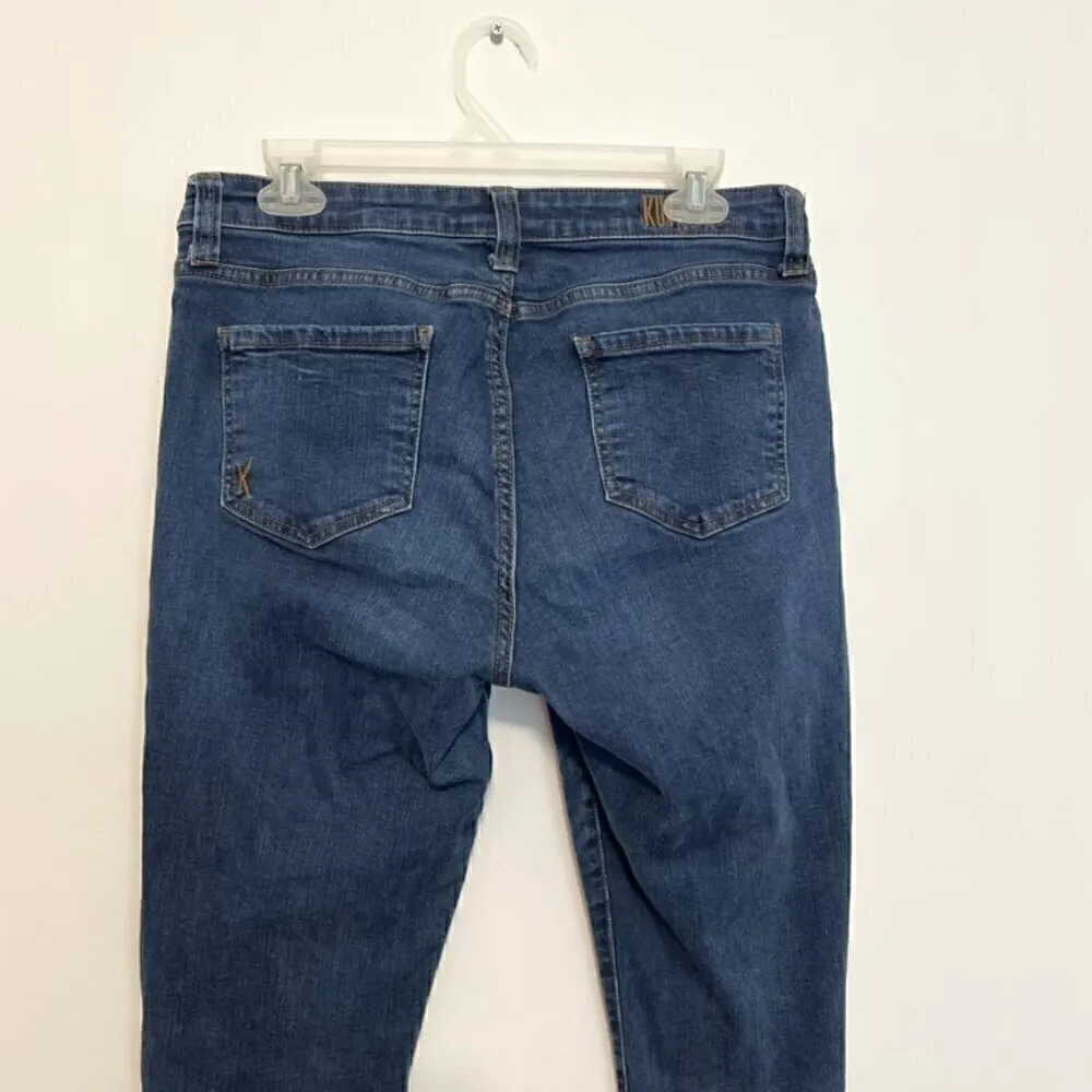 Kut From The Kloth  KFTK Carlo Ankle Skinny Jeans Dark Wash Raw Hem Cropped Crop - Image 11