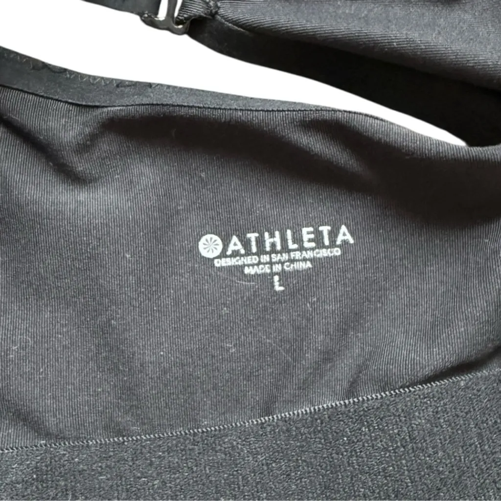 Athleta Circuit Cutout Black Sports Bra Large Y2K Activewear Medium Impact - Image 7