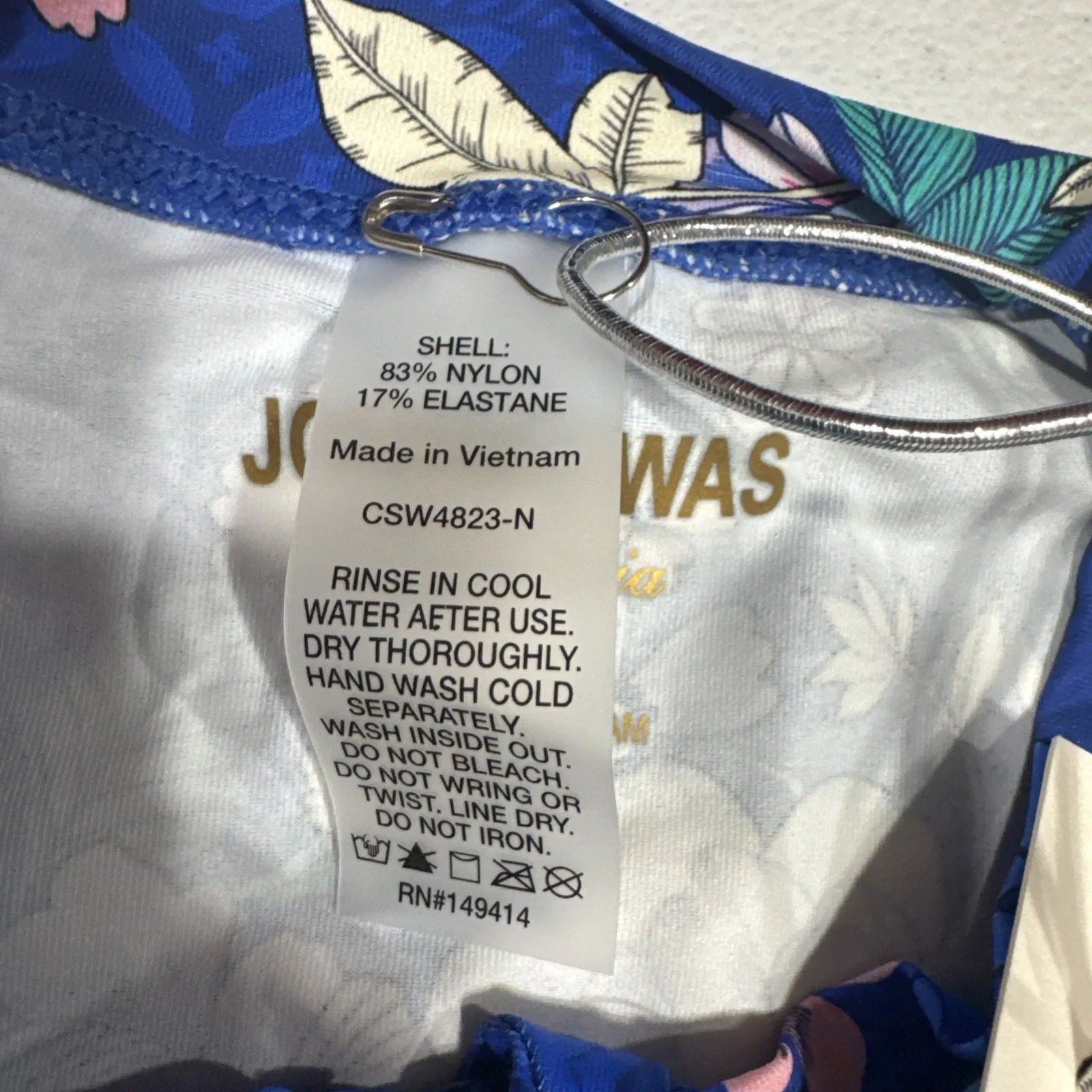 Johnny Was Blue Dove Surf Shirt Size XS Blue Floral Rash Guard Beach Cruise - Image 5