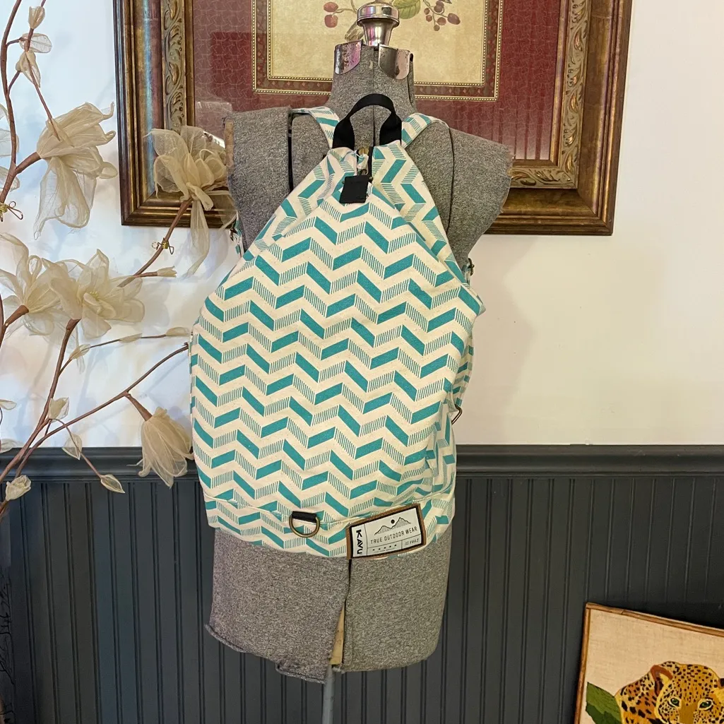 KAVU Free Range Backpack Bucket Style Bag w Pockets, Zippers, Clasps Gorpcore 💛🎀 - Image 2